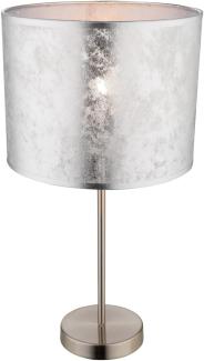 Tischlampe, Textil-Schirm, Silber-Metallic, H 50 cm, AMY I
