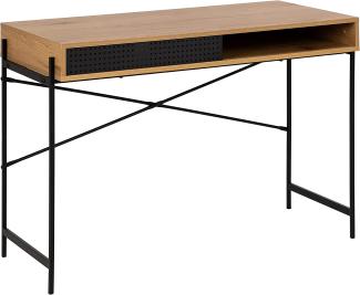Amazon-Marke - Movian Schreibtisch mit Schiebetür und offenem Aufbewahrungsfach, wilde Eiche, 110 x 50 x 75 cm