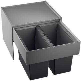 Blanco Select 50-2, Müllsystem zur Abfalltrennung für den 50 cm-Unterschrank, mit 2 Abfalleimerrn aus schwarzem Kunststoff (2 x 19 l), zur Montage an der Fronttür, 1 Stück, 518722
