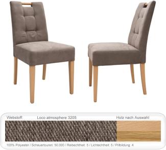 4x Stuhl Agnes 1 mit Griff Varianten Polsterstuhl Massivholzstuhl Eiche natur lackiert, Loco atmosphere