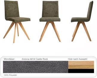 4x Stuhl Caja Varianten Polsterstuhl Massivholzstuhl Esszimmerstuhl Buche schwarz lackiert, Arizona 4414 Castle Rock
