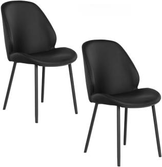 2er-Set Design Stuhl VIENNA Vintage-Braun schwarze Beine