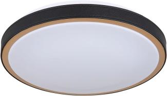 LED Deckenleuchte, CCT, Altmessing, schwarz, D 30 cm