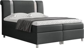 Stylefy 'Asuncion' Boxspringbett Strukturstoff Inari Dunkelgrau 120 x 200 cm