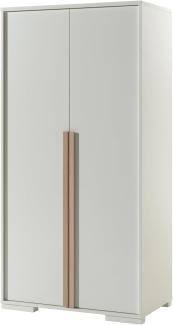 Kleiderschrank >LONDON< in Weiß/Buche - 98,5x195,2x56cm (BxHxT)
