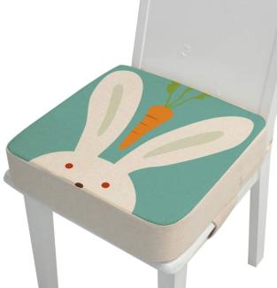 Kinder Sitzkissen Sitzerhöhung Stuhl, Fansu Baby Tragbar Sitzkissen Cartoon Design Quadratische Verstellbar Zerlegbar Kleinkinder Esszimmerstuhl ErhöHen Pad Esszimmer Boostersitze (Hase,40*40*10cm)
