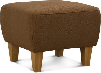 CAVADORE Hocker Ben / Moderner, vielseitiger Armlehnensessel / Passender Sessel separat erhältlich / 52 x 46 x 52 / Mehrfarbiger Strukturstoff, Blau-Grau