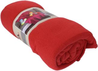 Fleecedecke Polarfleece versch. Unifarben 130x170cm Wohndecke Schlafdecke Decke rot