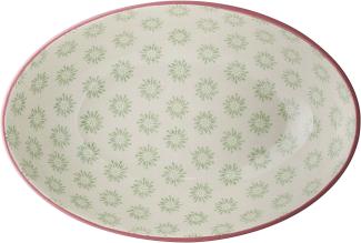 Bloomingville Patrizia Teller oval grün Keramik Suppenteller Servierplatte dänisches Design