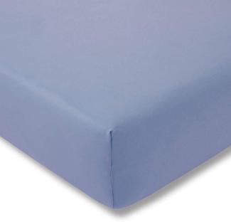ESTELLA Spannbetttuch Feinjersey | Hellblau | 200x200 cm | passend für Matratzen 180-200 cm (Breite) x 200 cm (Länge) | trocknerfest und bügelfrei | 100% Baumwolle