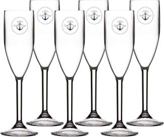 Sekt Champagner Glas Set 6 Stück, unzerbrechlich - Sailor Soul