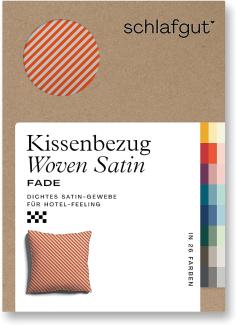 Schlafgut Woven Fade Bettwäsche | Kissenbezug einzeln 80x80 cm | grey-light-red-mid