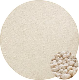 Woll-Optik Teppich Wolly - creme - 200 cm Durchmesser