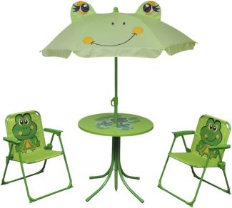 vidaXL 3-tlg. Garten-Bistro-Set für Kinder mit Sonnenschirm grün