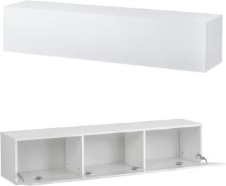 Baroni Home TV-Schrank, Holzwerkstoff, Weiß, 3 Cassetti