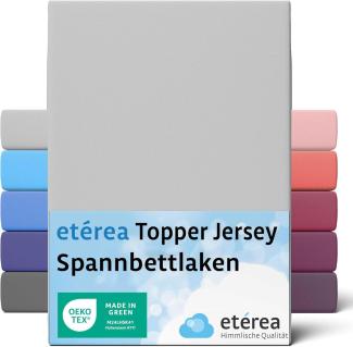 etérea Jersey Topper Spannbettlaken Spannbetttuch Silber 140x200 - 160x200 cm