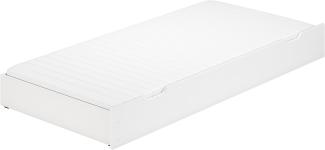 Erst-Holz Bettkasten weiß Bettschublade mit Matratze und Rollrost als Zusatzbett 90.10-S6 W M