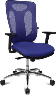 Topstar Sitness Net Pro 100, ergonomischer Bürostuhl, Schreibtischstuhl, Punktsynchronmechanik, inkl. höhenverstellbaren Armlehnen, Stoff, blau