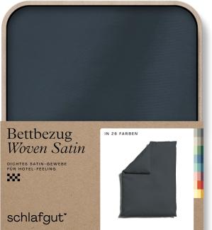 Schlafgut Woven Satin Bettwäsche | Bettbezug einzeln 155x220 cm | grey-deep