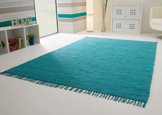 Handweb Teppich Indira, Farbe: türkis, Größe: 160x230 cm