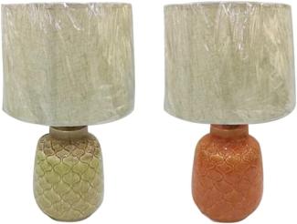 Tischlampe DKD Home Decor Porzellan Beige Orange grün 220 V 50 W 32 x 32 x 53 cm (2 Stück)