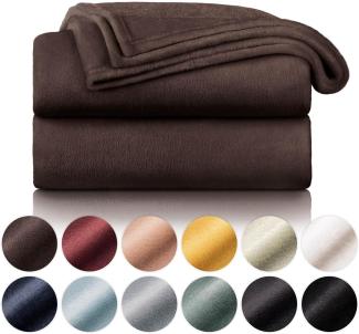 Blumtal Kuscheldecke aus Fleece - hochwertige Decke, Oeko-TEX® Zertifiziert in 220 x 240 cm, Kuscheldecke flauschig als Sofadecke, Tagesdecke oder Winterdecke, Dunkelbraun