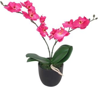 Künstliche Orchidee mit Topf 30 cm Rot