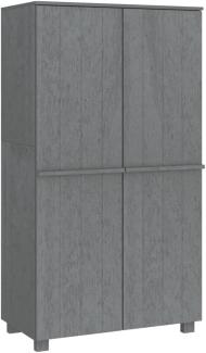 Kleiderschrank, Massivholz Kiefer, dunkelgrau, 89x50x180 cm
