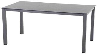 SIENA GARDEN Sola Dining Tisch 160x90 cm, anthrazit Gestell Aluminium anthrazit, Tischplatte HPL dark stone