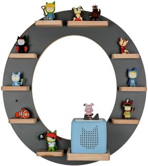 MR TEDDY BEAR Kinderregal Buchstabe O | Holzregal für Toniebox und Tonies | Tonie-Regal hergestellt in der EU | Wandregal zum Spielen und Sammeln | Für Mädchen und Jungen | im O Design in Anthrazit