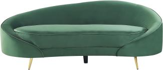 3-Sitzer Sofa Samtstoff smaragdgrün gold SAVAR