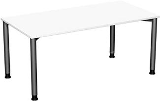 Schreibtisch, höhenverstellbar, 160x80cm, Weiß / Anthrazit