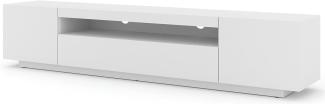 Domando Lowboard Empoli M2 Modern Breite 200cm, stehend oder hängend in Weiß Matt