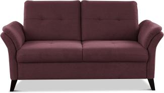 CAVADORE 2er Sofa Grönland / Skandinavische 2-Sitzer-Couch mit Federkern + Sitztiefenverstellung / 173 x 90 x 102 / Flachgewebe, Rot