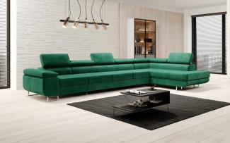 Designer Sofa Maxi mit Schlaf und Klappfunktion Grün Rechts