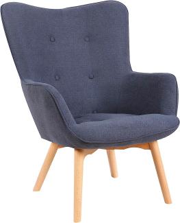 byLIVING Sessel ADAM / Webstoff grau / Gestell Buche Massiv / Relaxsessel, dunkelgrau, B 73, H 97, T 81 cm