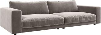 XXL-Couch Feres Samt Silbergrau 290x130 Big-Sofa