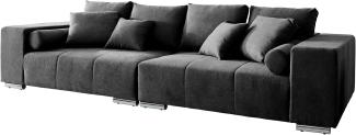 XXL-Sofa Marbeya Schwarz 285x115 cm mit 10 Kissen Big Sofa