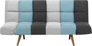 Schlafsofa 3-Sitzer Polsterbezug grau / blau Patchwork INGARO