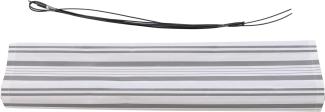 Volant für elektrische Vollkassetten-Markise T124, 5x3m ausfahrbarer Volant Polyester ~ grau-weiß