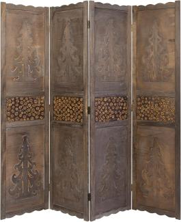4 fach Paravent Raumteiler Holz Trennwand spanische Wand Sichtschutz Braun