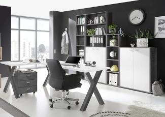 6-tlg. Büromöbel-Set Mister Office in Graphit Weiß