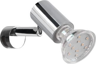 Badezimmerlampe LORENZO in Chrom - Spiegelklemmleuchte mit schwenkbarem Spot