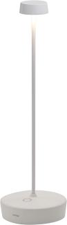 Zafferano, Swap Pro Lampe, Wiederaufladbare und Kabellose Tischlampe mit Touch Control, Geeignet für den Innen- und Außenbereich, Dimmer, 2700 K, Höhe 32,5 cm, Farbe Weiß