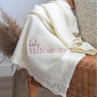 Personalisierte Strickdecke Baby,babydecke Mit Namen,babydecke Baumwolle,personalisierte Decke Geschenk,baby Geschenke Personalisiert (Khaki,NO name)