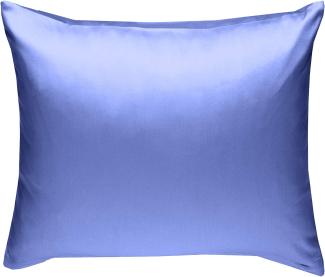 Bettwaesche-mit-Stil Mako-Satin / Baumwollsatin Bettwäsche uni / einfarbig hellblau Kissenbezug 50x50 cm