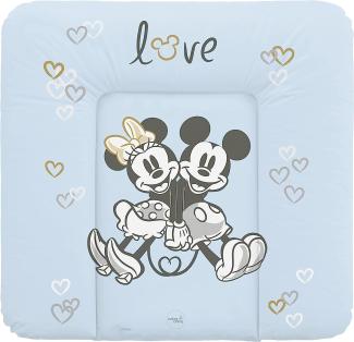Ceba Baby Wickelauflage - Weiche Wickelunterlage zum Wechseln von Windeln, mit Disney-Motiven - Robustes PVC, abwaschbar - Wickeltischauflage - 75 x 72 cm - Minnie & Mickey Blau