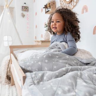 aden + anais™ Embrace kuschelige beschwerte Decke fürs Kleinkindbett, gewichtete Winter-Decke für Baby und Kinder, über 12kg, 78 x101cm, Winter Sky