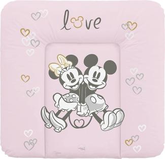Ceba Baby Wickelauflage - Weiche Wickelunterlage zum Wechseln von Windeln, mit Disney-Motiven - Robustes PVC, abwaschbar - Wickeltischauflage - 75 x 72 cm - Minnie & Mickey Rosa