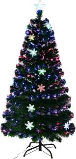 COSTWAY LED Weihnachtsbaum kuenstlicher Tannenbaum Christbaum beleuchtet 210cm gruen mit Glasfaser-Farbwechsel
